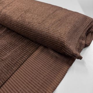 Tesătură elastică din catifea VELVET LUREX Stripe dark brown