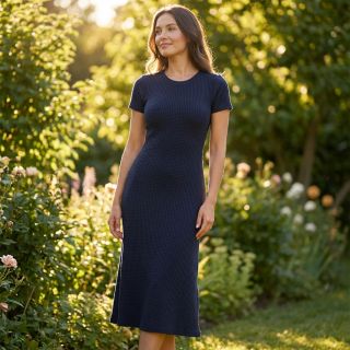 Țesătura tricotata WAFFLE BIG KNIT navy