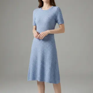 Tricot Knitted Angora honey blue