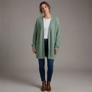 Tricot Knitted Angora honey ocean green