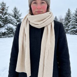 Tricot Knitted Angora honey off white