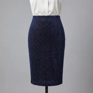 Tesătură elastică din catifea VELVET LUREX Stripe marine