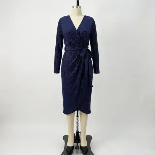 Tesătură elastică din catifea VELVET LUREX Stripe marine