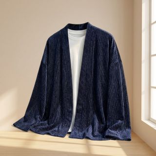 Tesătură elastică din catifea VELVET LUREX Stripe marine
