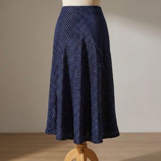 Tesătură elastică din catifea VELVET LUREX Stripe marine