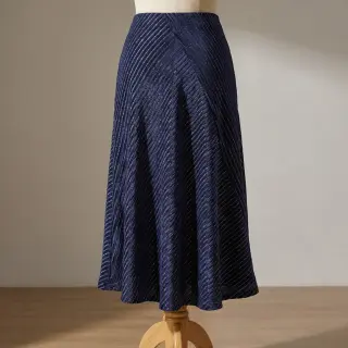 Tesătură elastică din catifea VELVET LUREX Stripe marine
