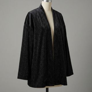 Tesătură elastică din catifea VELVET LUREX Stripe black