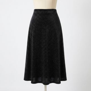 Tesătură elastică din catifea VELVET LUREX Stripe black