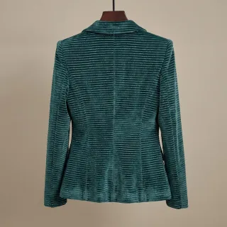 Tesătură elastică din catifea VELVET LUREX Stripe forest green