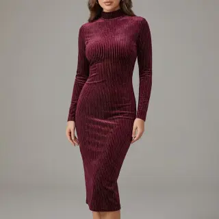 Tesătură elastică din catifea VELVET LUREX Stripe bordeaux