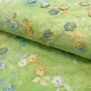 Țesătură din bumbac TIE DYE EMBROIDERY Poppy design V