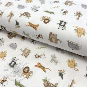 Tricot Animals white digital print ORGANIC