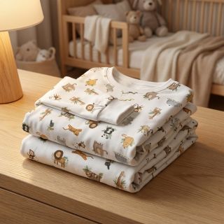 Tricot Animals white digital print ORGANIC