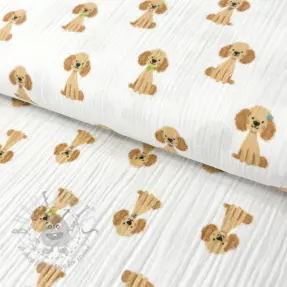Mușelină Dogs white digital print
