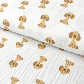 Mușelină Dogs white digital print