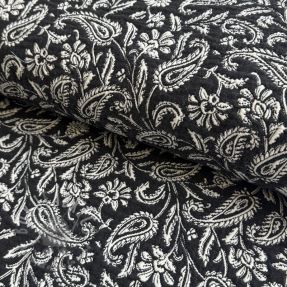 Țesătură decorativă jacquard Mumbai allover noir