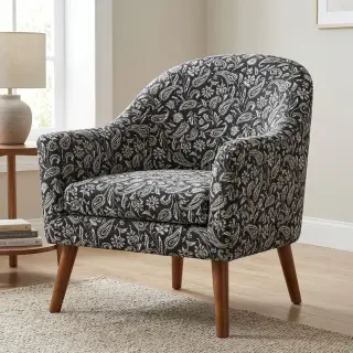 Țesătură decorativă jacquard Mumbai allover noir