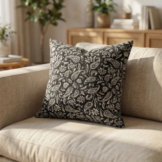 Țesătură decorativă jacquard Mumbai allover noir