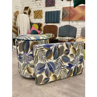 Țesătură decorativă jacquard Cacao allover bleu