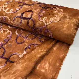 Țesătură din bumbac TIE DYE EMBROIDERY Elise tape design B