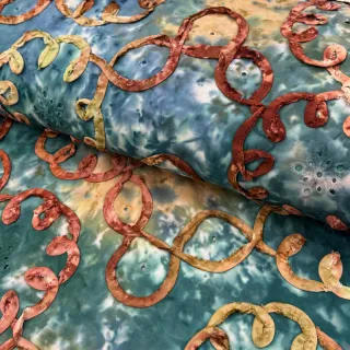 Țesătură din bumbac TIE DYE EMBROIDERY Elise tape design C