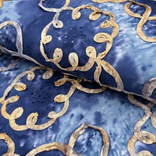 Țesătură din bumbac TIE DYE EMBROIDERY Elise tape design D