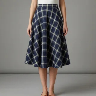 Scottish Check YARN DYED BRUSHED navy