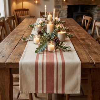 Țesătură decorativă Bernadette stripe terracotta