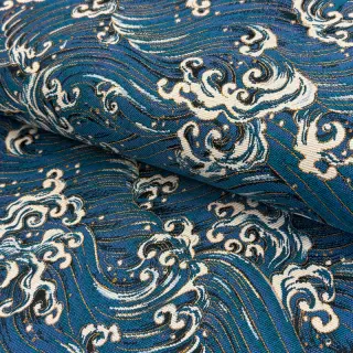 Țesătură decorativă jacquard Swell allover bleu