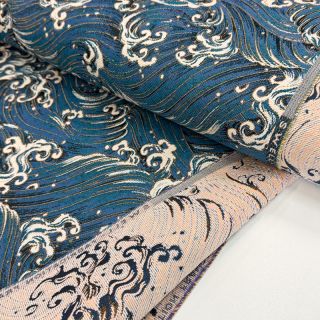Țesătură decorativă jacquard Swell allover bleu