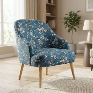 Țesătură decorativă jacquard Swell allover bleu