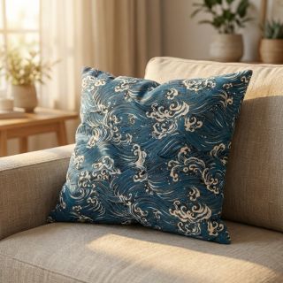 Țesătură decorativă jacquard Swell allover bleu