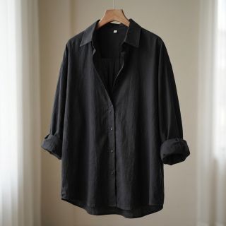 Țesătură din bumbac WASHED black