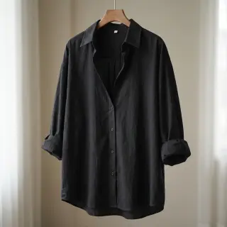 Țesătură din bumbac WASHED black
