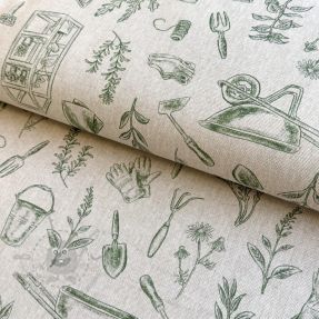 Țesătură decorativă Linenlook Garden Plant Tool digital print