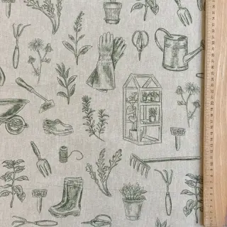 Țesătură decorativă Linenlook Garden Plant Tool digital print