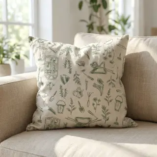 Țesătură decorativă Linenlook Garden Plant Tool digital print