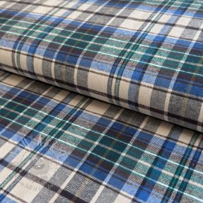 Țesătură din bumbac YARN DYED CHECK BRUSHED blue