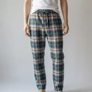Țesătură din bumbac YARN DYED CHECK BRUSHED blue