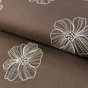 Viscoză cu in EMBROIDERY Flower Maya brown
