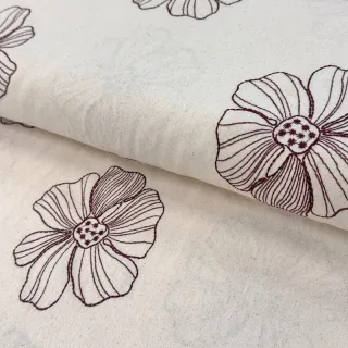 Viscoză cu in EMBROIDERY Flower Maya natural