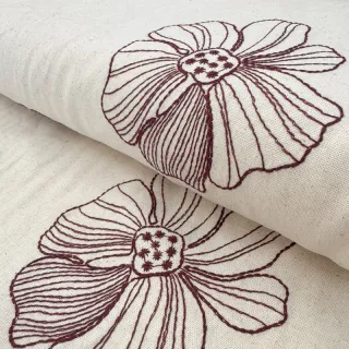 Viscoză cu in EMBROIDERY Flower Maya natural
