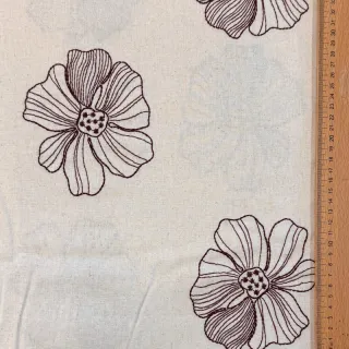 Viscoză cu in EMBROIDERY Flower Maya natural