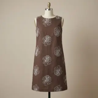 Viscoză cu in EMBROIDERY Flower Maya brown