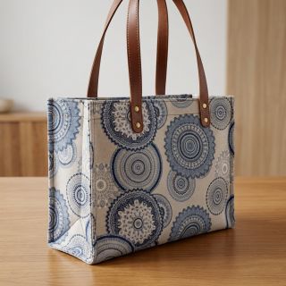 Țesătură decorativă Linenlook premium Geometric mandala