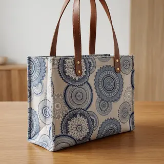 Țesătură decorativă Linenlook premium Geometric mandala