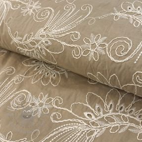 Țesătură din bumbac VOILE EMBROIDERY Kokka natural