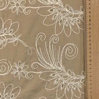 Țesătură din bumbac VOILE EMBROIDERY Kokka natural