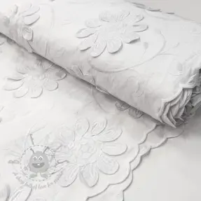 Țesătură din bumbac EMBROIDERY Bellagio white