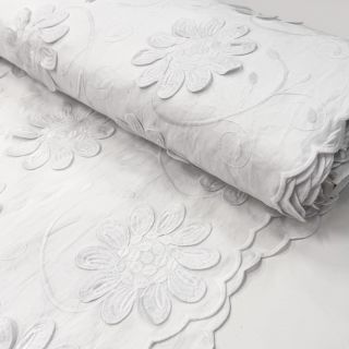 Țesătură din bumbac EMBROIDERY Bellagio white
